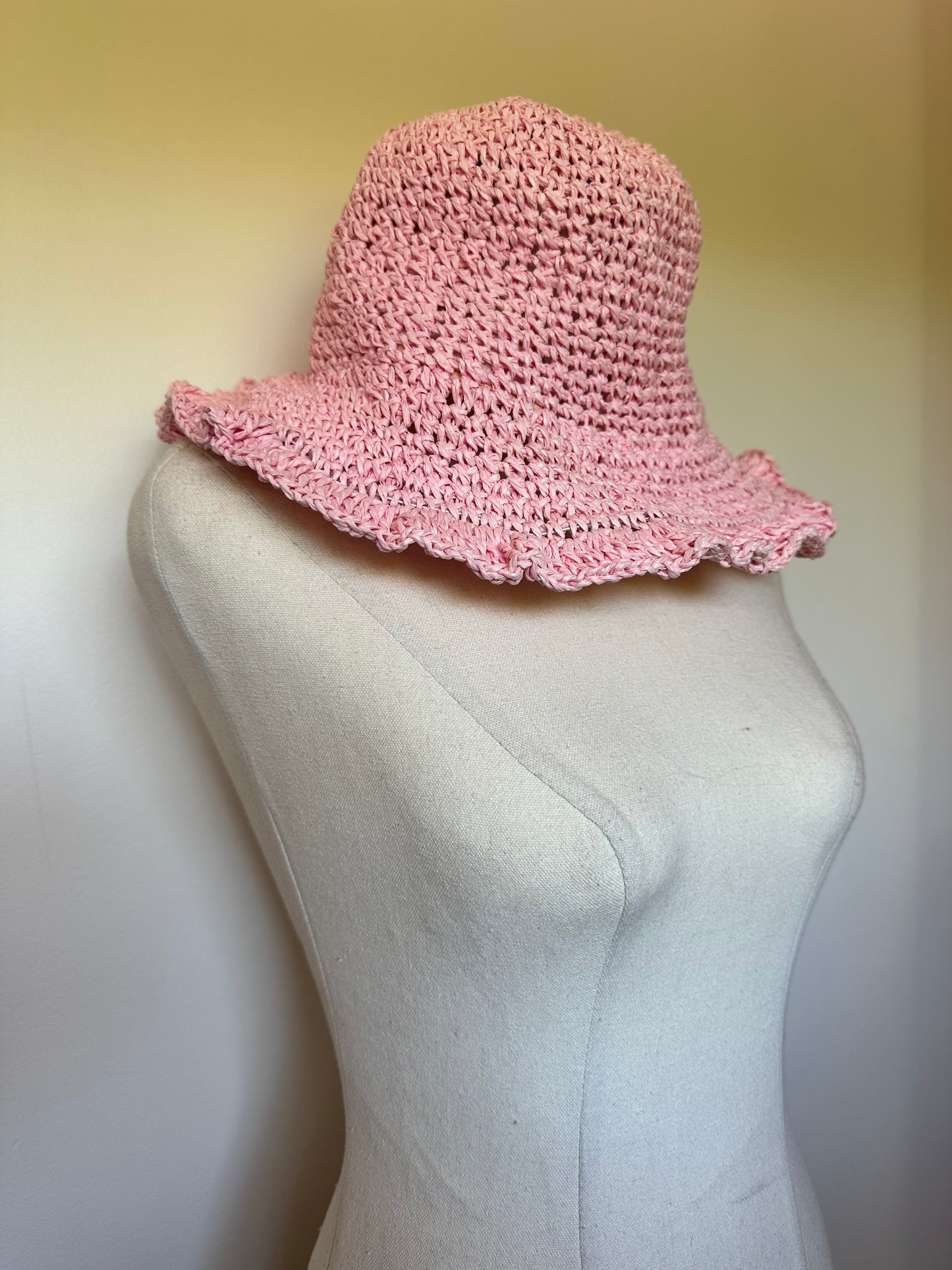 Crochet Straw Hat (S/M)