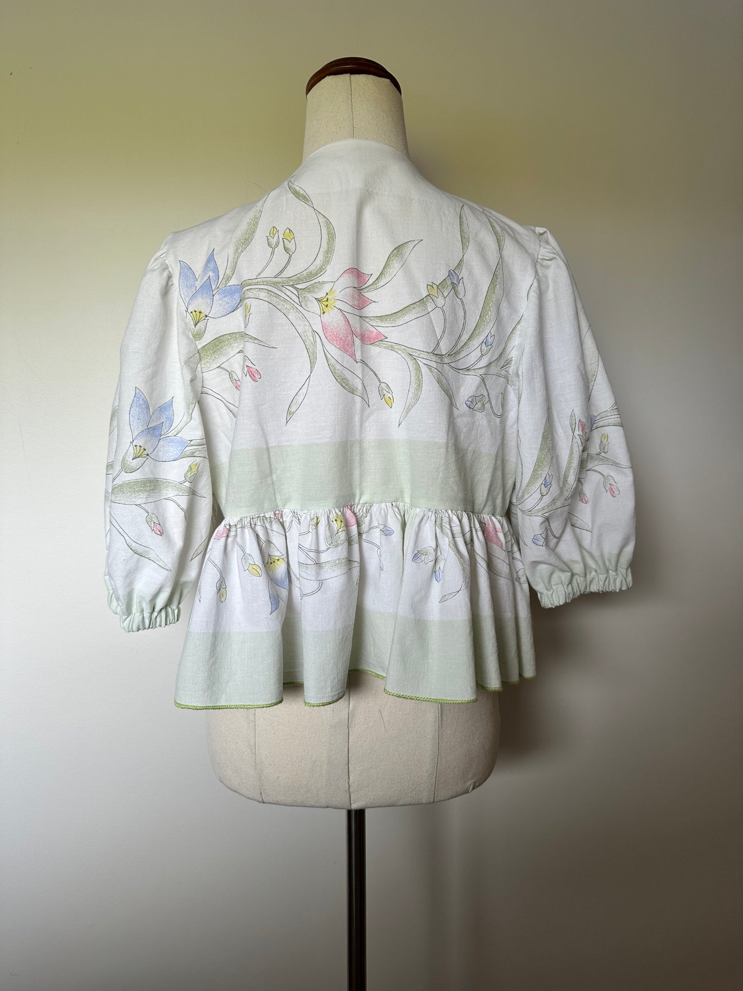 Handmade Puff Sleeve Tie Blouse (8-14)