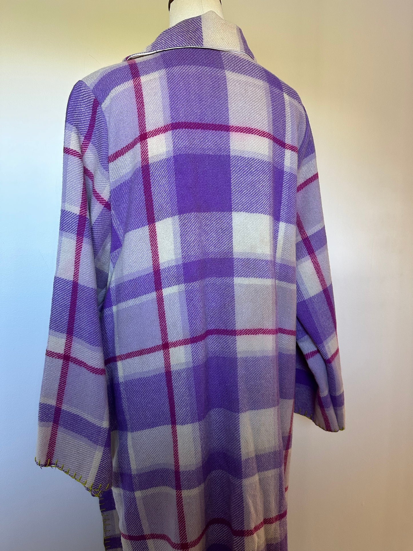 Purple Plaid Wool Duster (8-16)