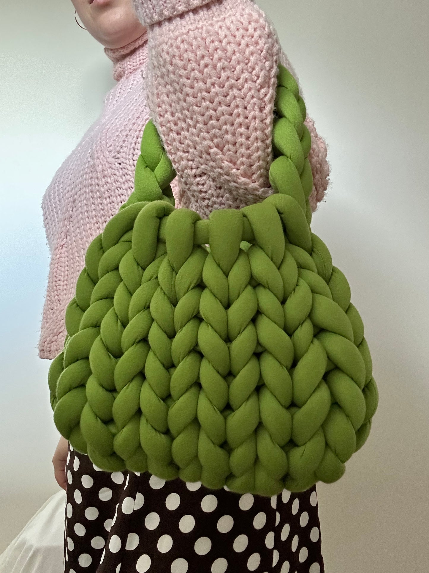 Chunky Handknitted Handbag (Green)