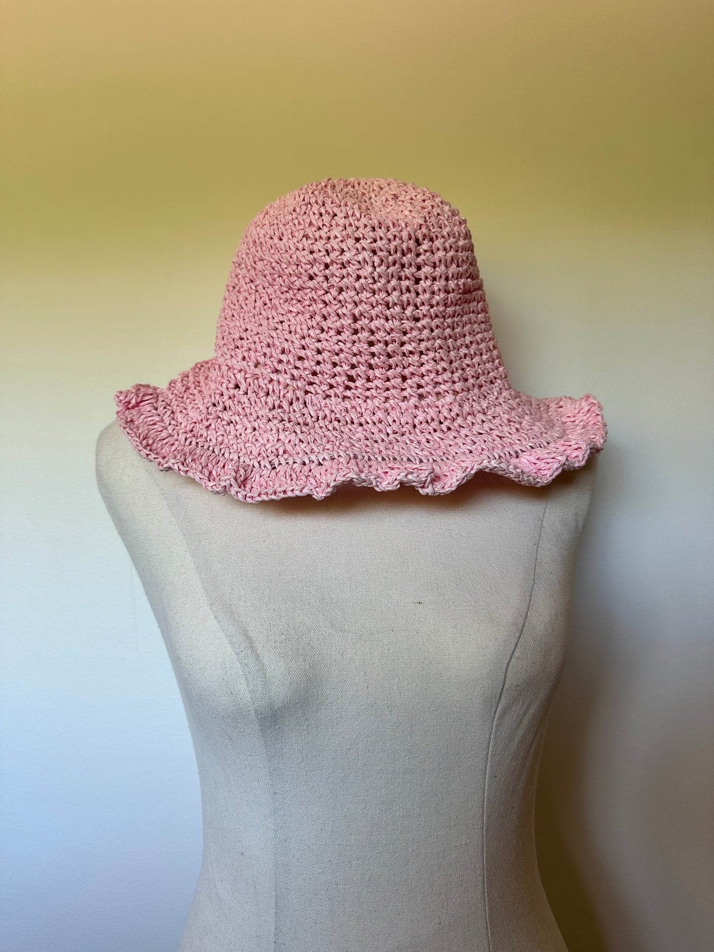 Crochet Straw Hat (S/M)