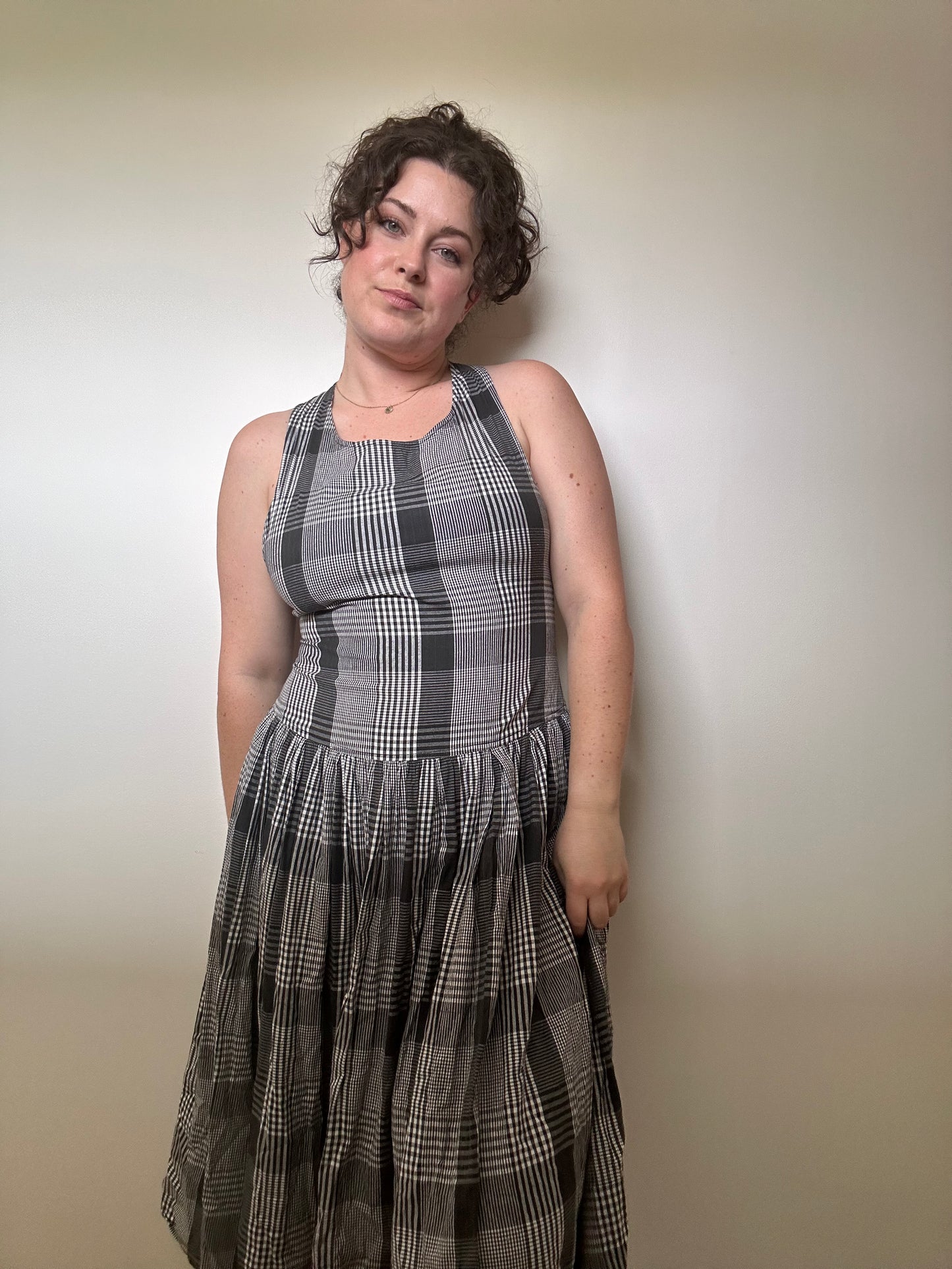 80s french connection cotton dress (8-10)