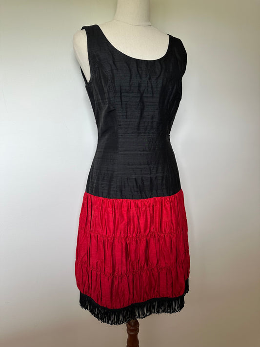 1980s Annette Oughton Silk Tassel Dress (8-10)