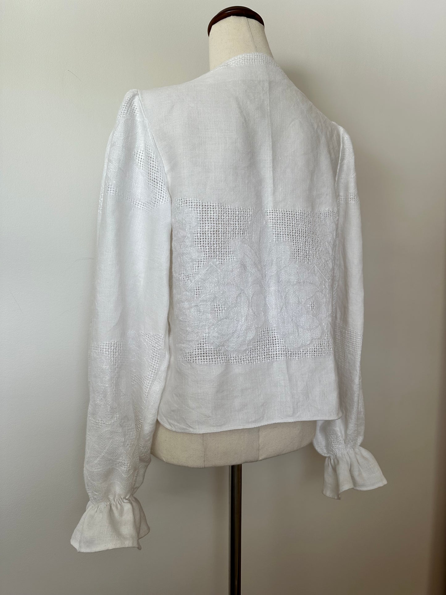 White Woven Tie Front Blouse (8-14)