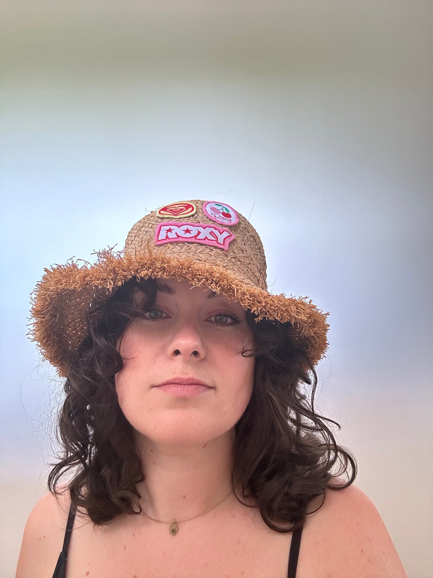 Y2K Roxy Straw Bucket Hat