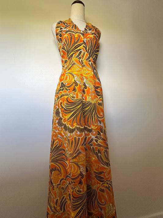 1970s Halter Maxi Dress (10-12)