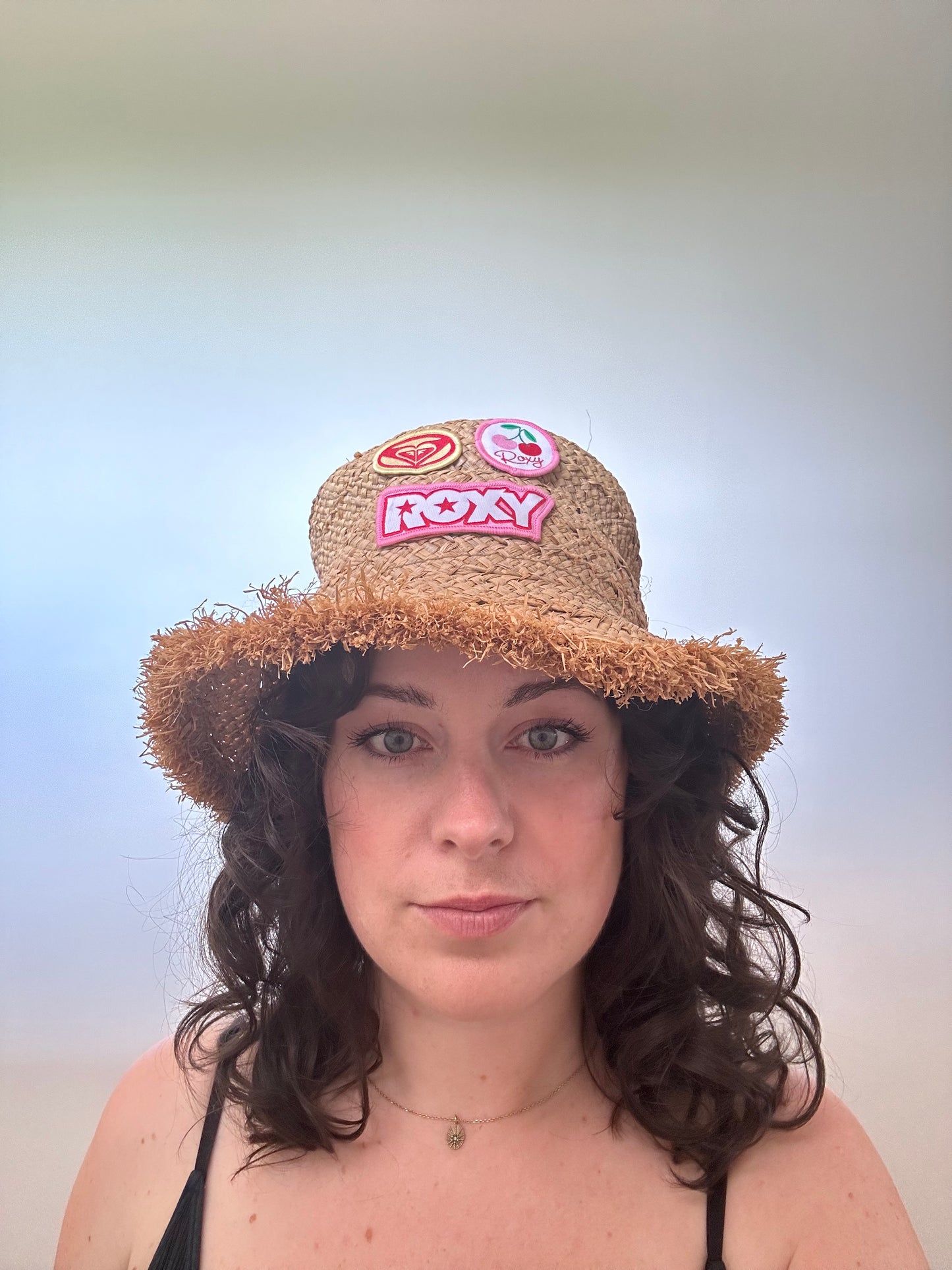 Y2K Roxy Straw Bucket Hat