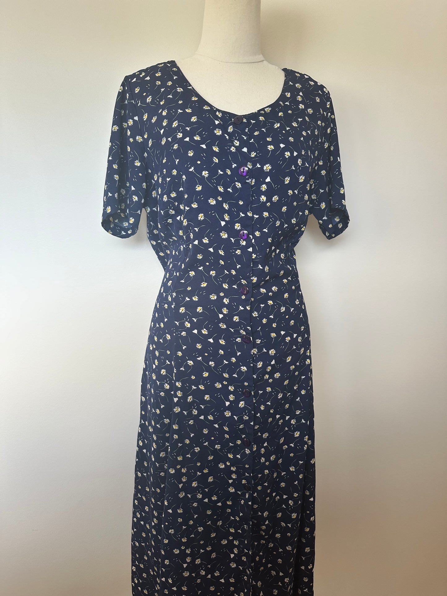 90s Floral Button Up Dress (10-12)