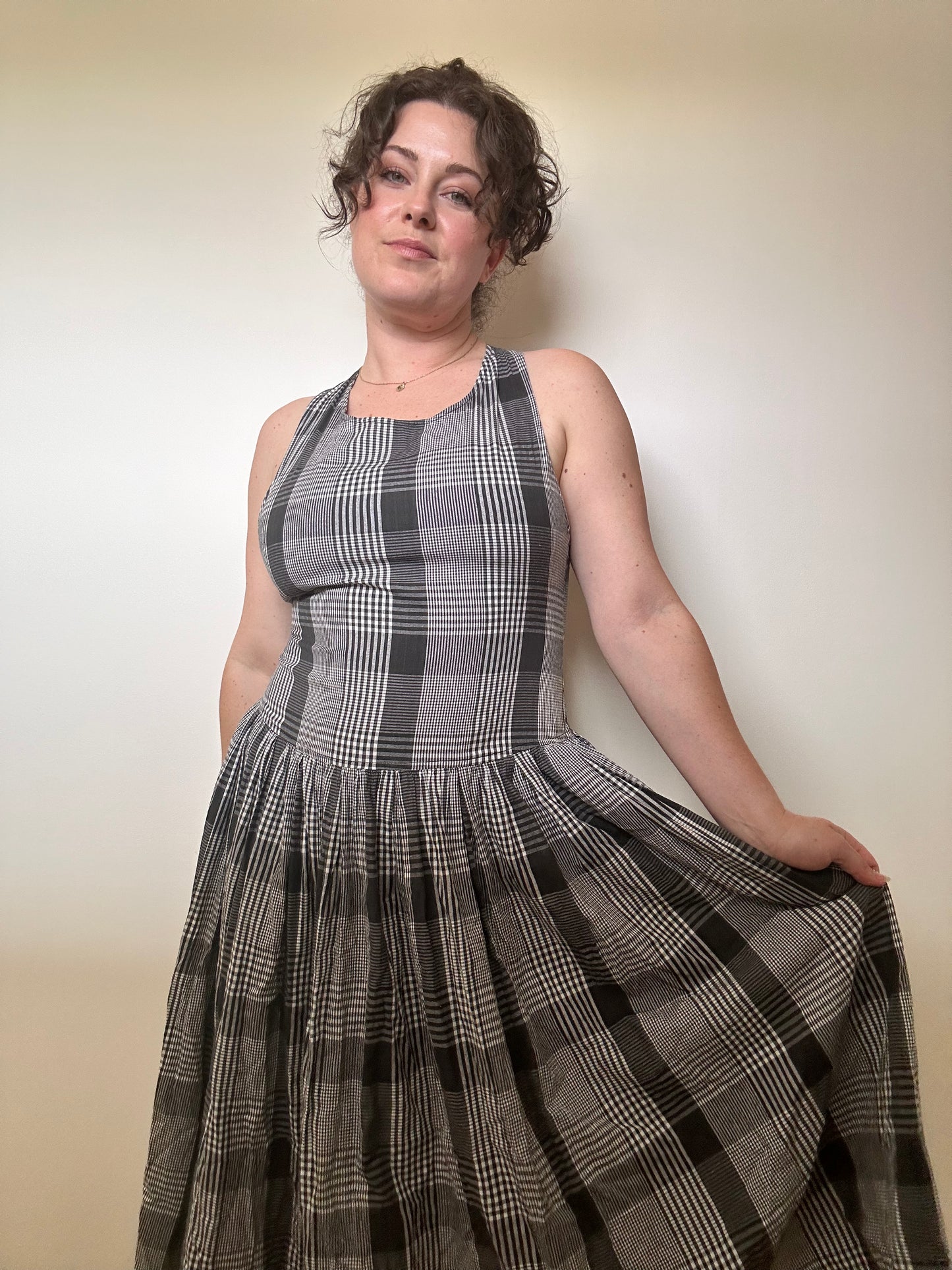 80s french connection cotton dress (8-10)