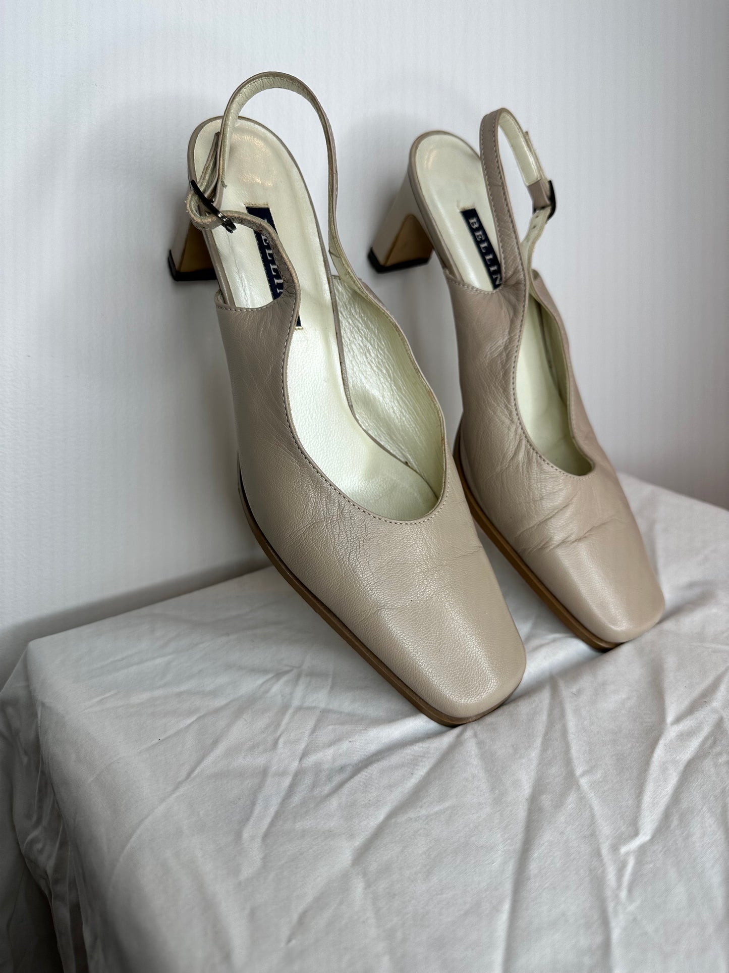Vintage Bellini Sling Back Leather Heels (US 7 / EU 38)