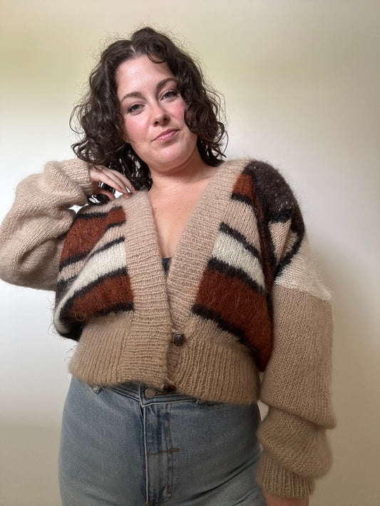 Vintage Mohair Handknitted Cardigan (10-16)