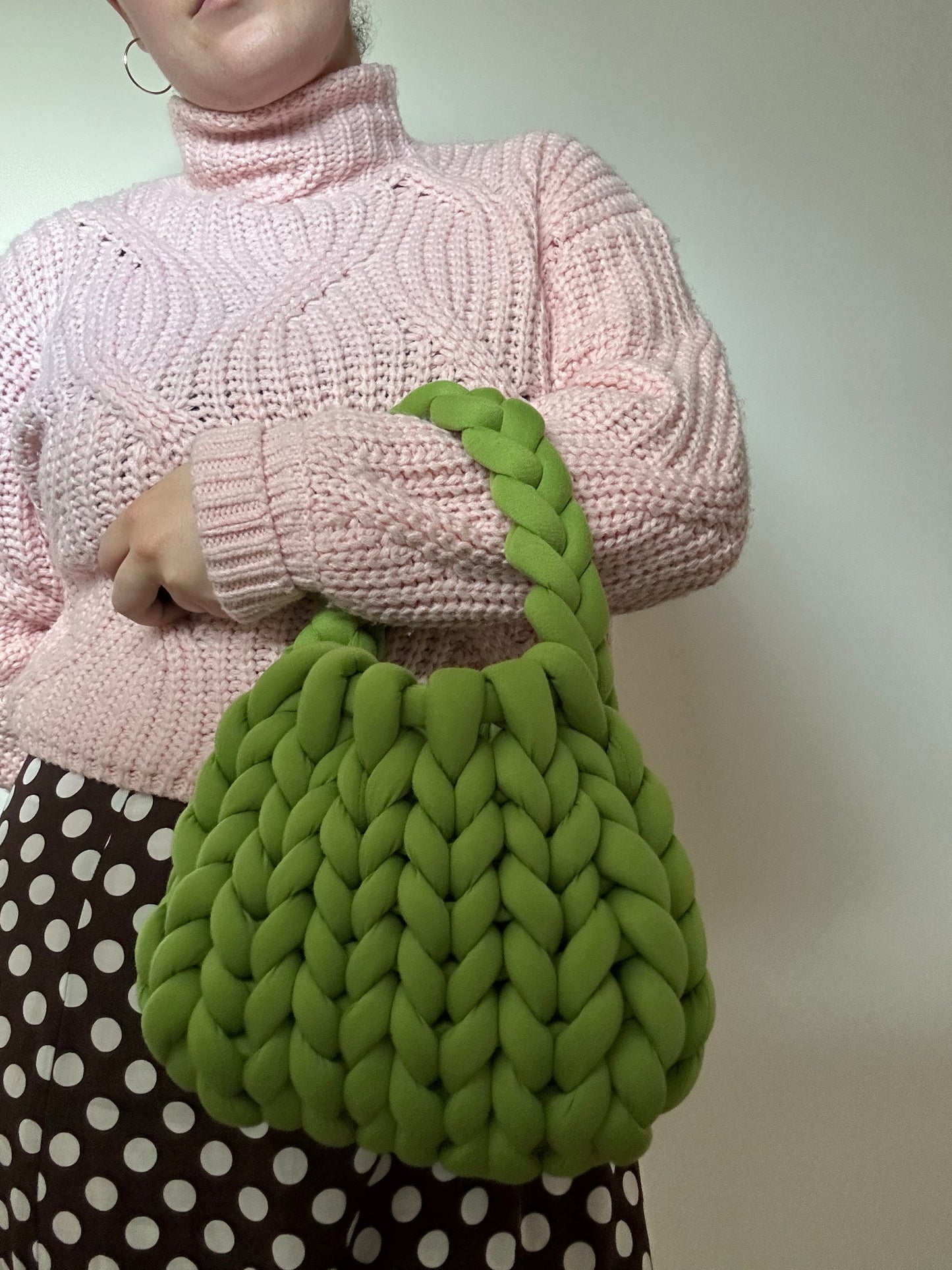 Chunky Handknitted Handbag (Green)