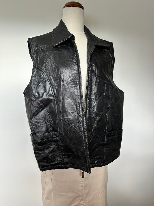 Vintage Patchwork Leather Vest (10-16)