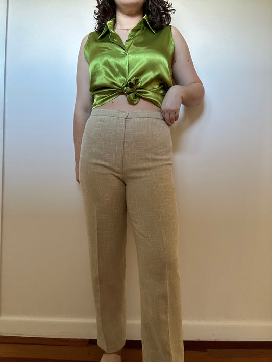 90s Green Woven Trousers